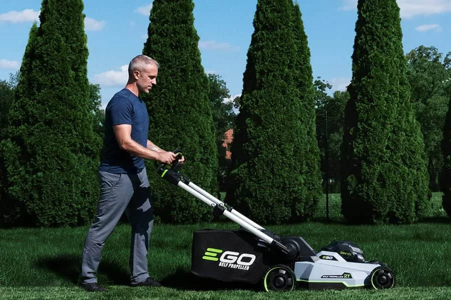 lithium ion battery powered lawn mowers